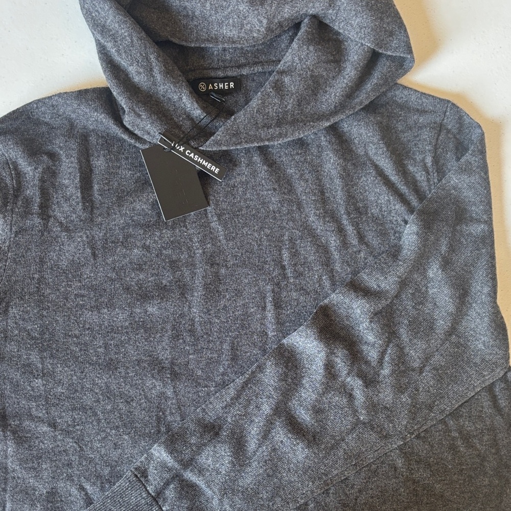 Asher Men's CASHMERE Gray Hoodie Sweatshirt